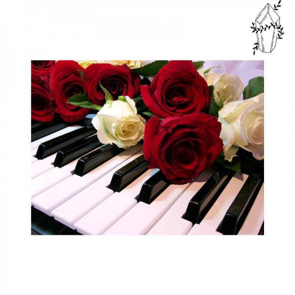 Broderie diamant Rose & Piano