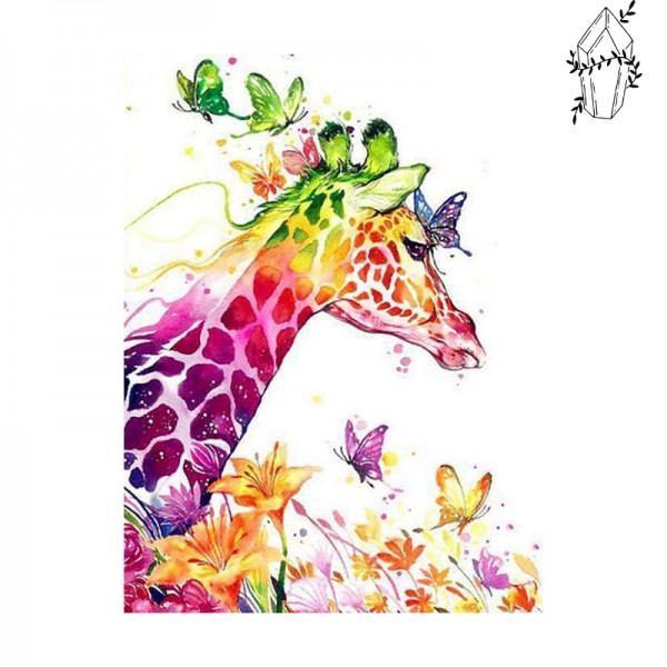 Broderie diamant Girafe multicolore
